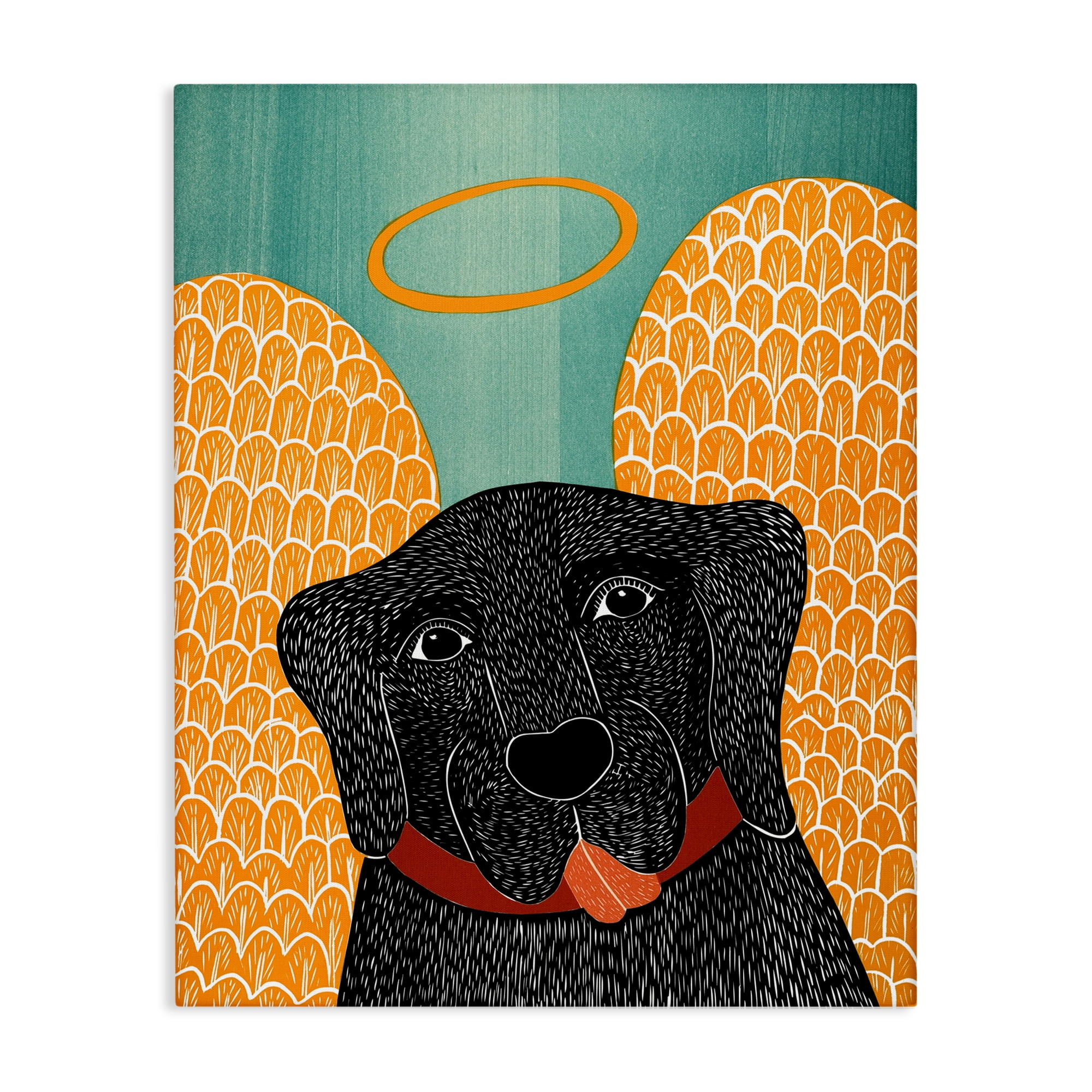 Dog Angel with Yellow Wings Canvas Wall Art, design by Stephen Huneck