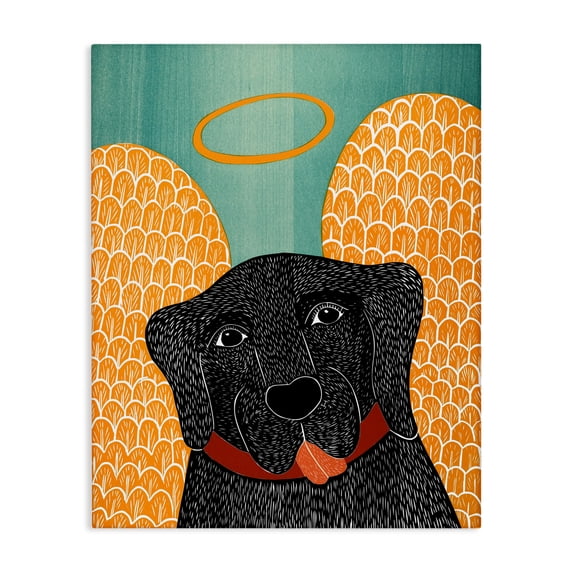Dog Angel with Yellow Wings Canvas Wall Art, design by Stephen Huneck