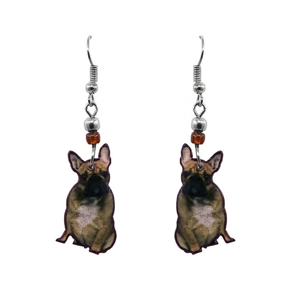Dog Animal Graphic Dangle Earrings - Womens Fashion Handmade Jewelry Pet Lover Accessories