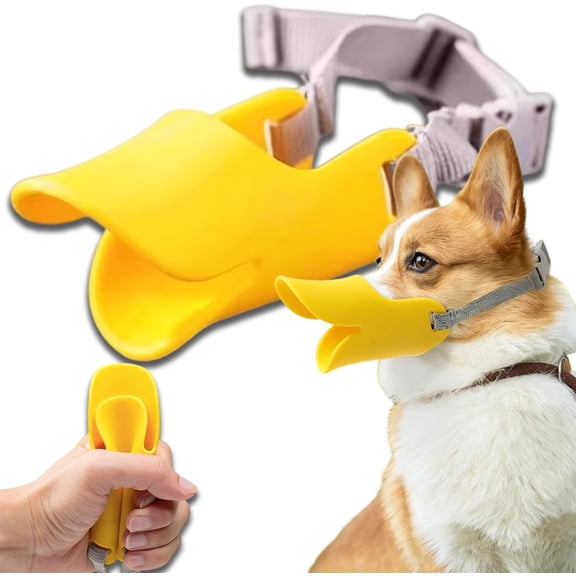 Dog Anti Bite Duck Mouth Shape, Anti Bite Muzzle for Dogs, Medium/Small Soft Muzzle for Dog, Soft Material Adjustable Anti-Called Pet Muzzle, for Small Medium Dogs