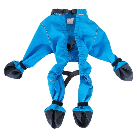 Dog Anti-Dirt Pants, Outdoor Protective Leg Sleeves with Anti-Slip Soles, Adjustable Dog Dust Pants & Shoe Covers for Walking, for Small Medium Dogs, Yin-04