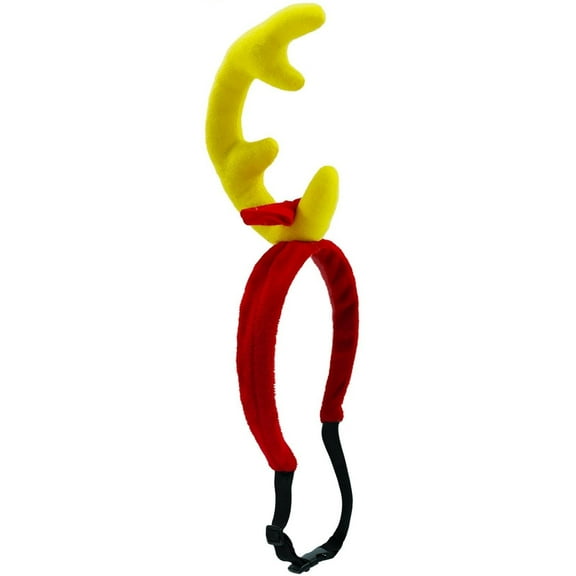 Dog Antlers Headband Christmas Dog Outfit for Small Medium Large Dog Reindeer Pet Elk Head Accessories for Christmas Halloween (Yellow, Large)