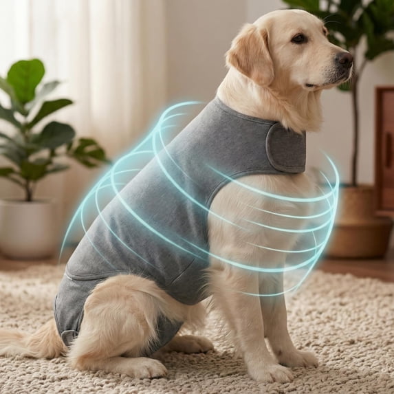 Dog Anxiety Vest – Skin-Friendly Calming Wrap for Fireworks, Thunderstorms, Travel, Vet Visits & Separation – Adjustable Fit for Small, Medium & Large Dogs