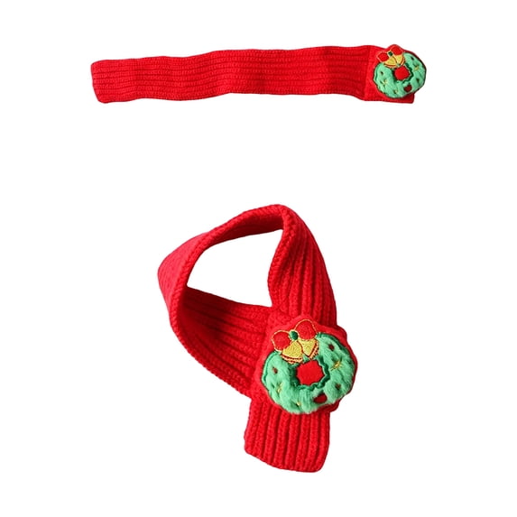Dog Apparel & Accessories, Christmas Pet Wear, Adjustable Knit Xmas Pet Scarf, Festive Pet Apparel for Dogs and Cats, Warm Winter Pet Neckwear, Soft Knit Red and Green Christmas