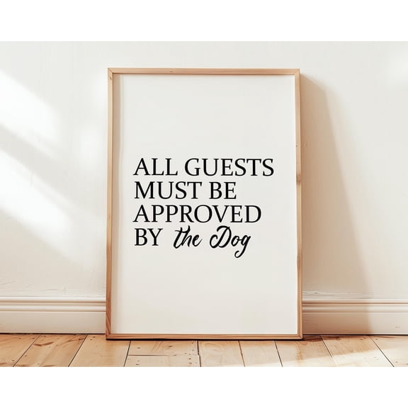 Dog Approved Typography Art Print Funny Pet Lover Wall Art Poster Vintage Style, Poster Only