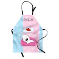 thumbnail image 1 of Dog Apron Puppy Dreaming on the Sofa with Heart Symbol on Background Valentine Theme Artwork, Unisex Kitchen Bib Apron with Adjustable Neck for Cooking Baking Gardening, Blue Pink White, by Ambesonne, 1 of 3