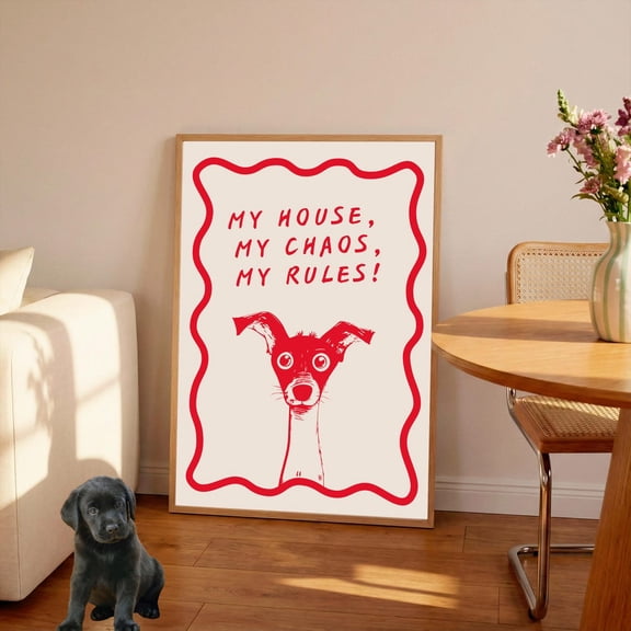 Dog Art My He Rules Quote Wall Art Print