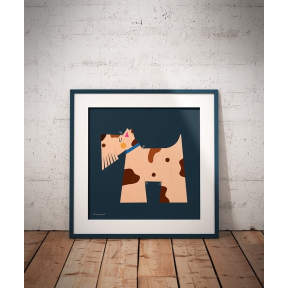 Dog Art Poster Scottish Terrier Lovers Grumpy Illustration Wall Decor Design1 Poster, Unframed Size 8x12
