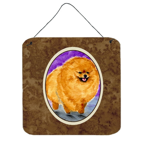 Carolines Treasures SS8681DS66 Pomeranian Aluminum Metal Wall or Door Hanging Prints, 6 x 6", Multicolor