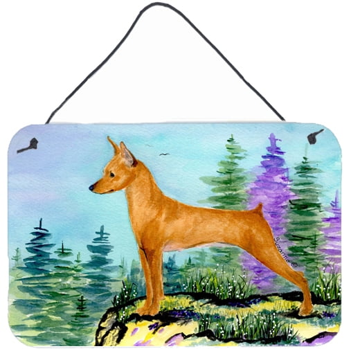 Carolines Treasures Min Pin Indoor Aluminum Metal Wall or Door Hanging Prints, 8 x 12", Multicolor
