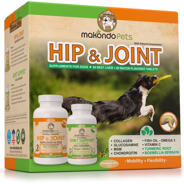 Dog Arthritis Aid Hip and Joint Supplements for Dogs with Collagen, Chondroitin, MSM, Vitamins