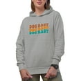 thumbnail image 1 of Dog Baby, Name for Newly Born Dogs, Groovy Retro Wavy Text Merch Gift, Heather Grey Hooded Sweatshirt or Hoodie, 2XL, 1 of 5