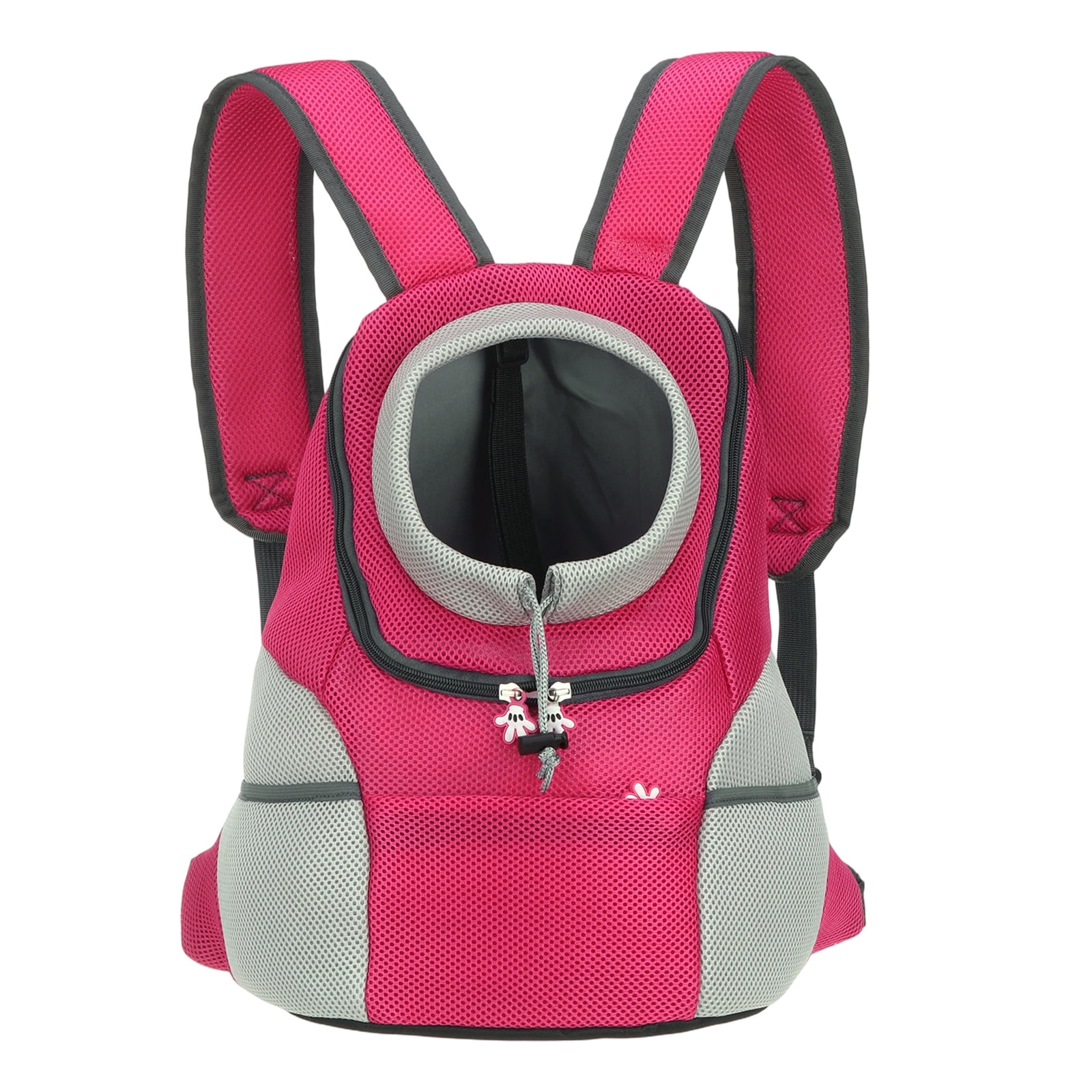 Uxcell Dog Backpack Carrier, Head Out Design, Front Chest Pet Hiking Carrying Bag for Cats or Small Dogs Up to 11lbs, Intended for Hiking / Camping / Traveling (Rose Red, 12"x8"x16")