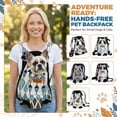 thumbnail image 1 of Dog Backpack CarrierforSmall Dogs, Pet Sling CarrierforSmall Dogs, Adjustable Straps, Mesh Drawstring Bag, Dog Chest Carrier, Pet Travel Carrier, Xxl, Navy Blue, 1 Pc, 1 of 6