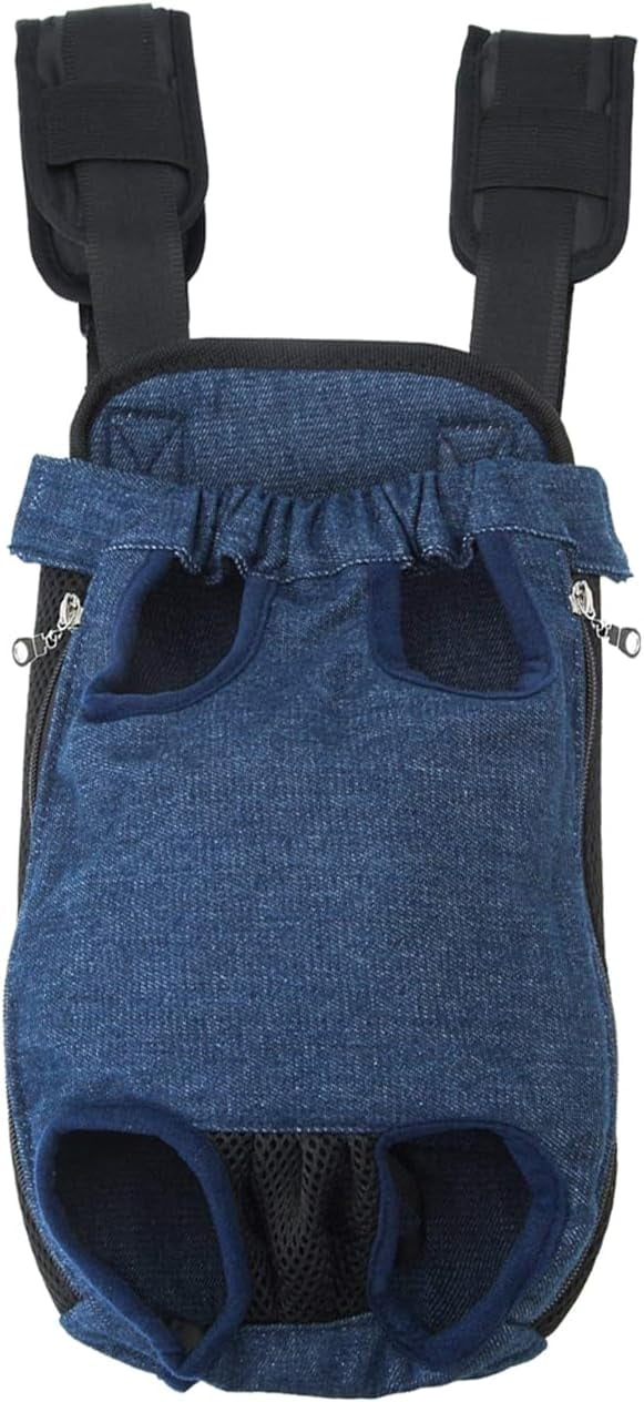 Dog Backpack,Doggy Backpack for Small Dogs,French Bulldog Carrier,Pet Front Dog Carrier Backpacks, Adjustable Dog Backpack Carrier for Hiking, Cycling (Medium, Denim Blue)
