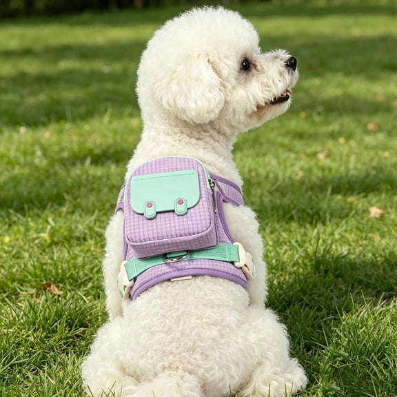 Dog Backpack Harness, Reflective Waterproof Dog Harness Backpack With Leash, Adjustable No-Pull Pet Vest With Storage Pockets For Outdoor Use