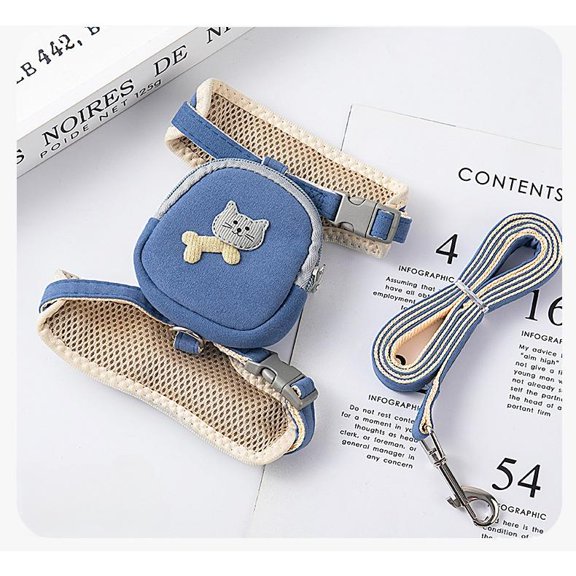 Dog Backpack Leash Pet Backpack Vest Camisoles Kitten Leash Cat Vest Leash Small Dog Carrier Sling Puppy Backpack Harness Kitten Adjustable Harness The Dog Cat Rope Nylon