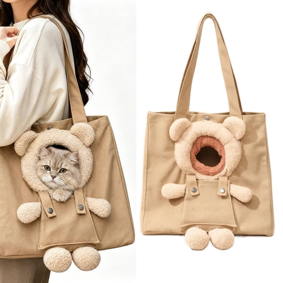 Dog Bag Carrier Cat Carrier Pouch Puppy Carrier Bag for Small Dogs 0-14 lbs,Cute Pet Canvas Shoulder Carrying Bag, Portable Kitten Tote, Comfort Carriers Handbag for Outdoor Shopping Camping
