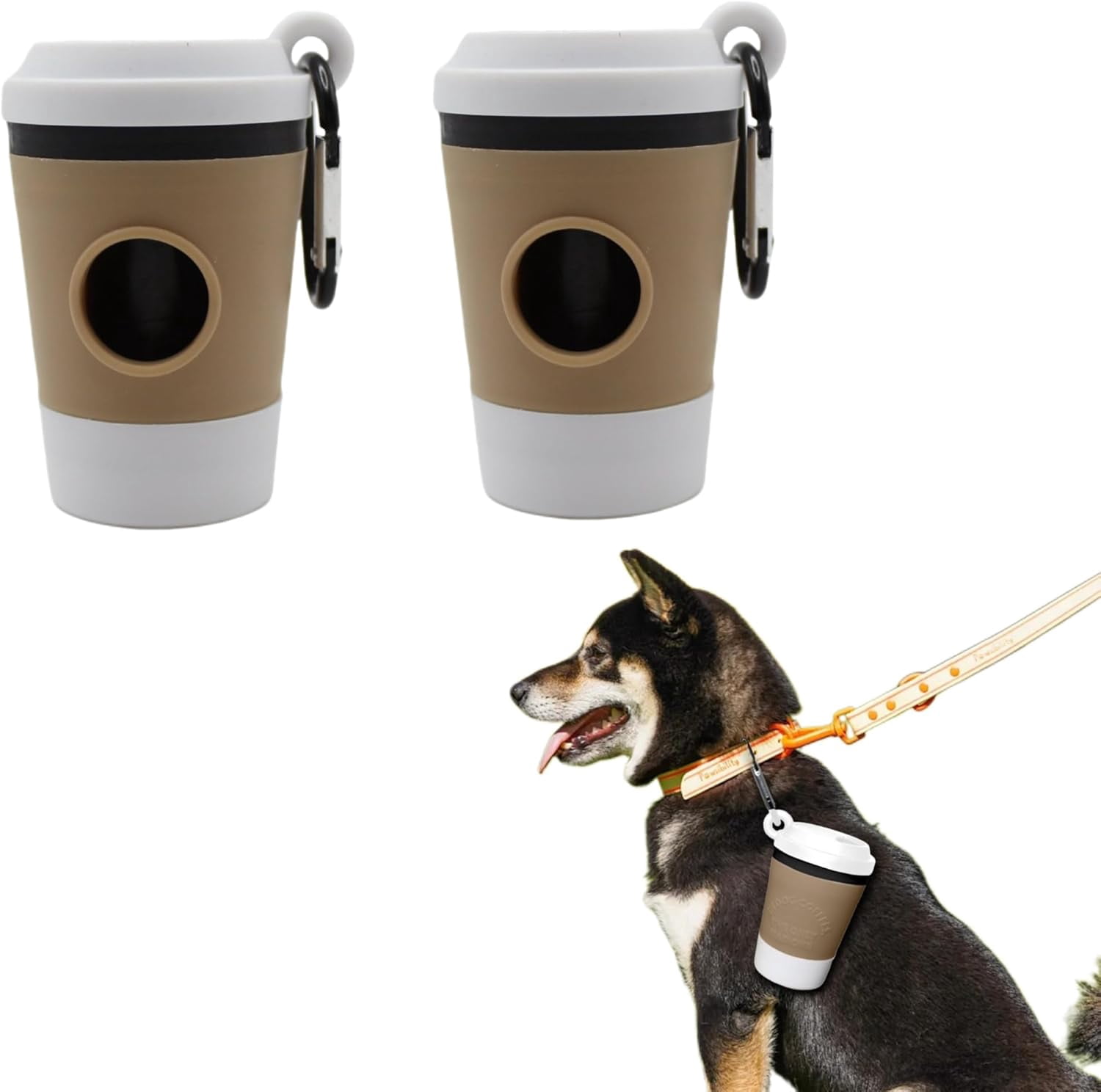 Dog Bag Holder with Clip, Shaped Waste Dispenser for Leash and Travel