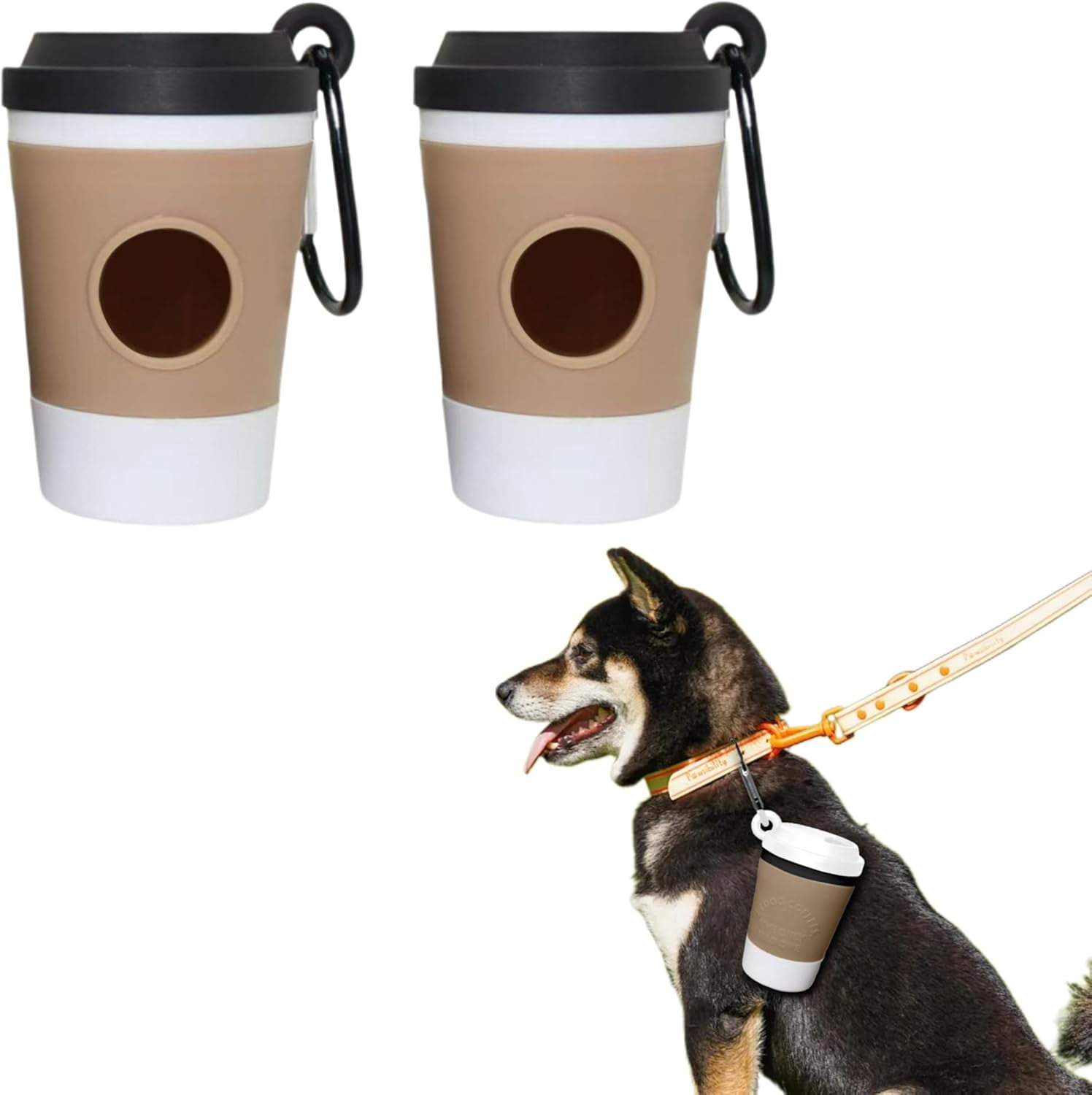 Dog Bag Holder with Clip, Shaped Waste Dispenser for Leash and Travel