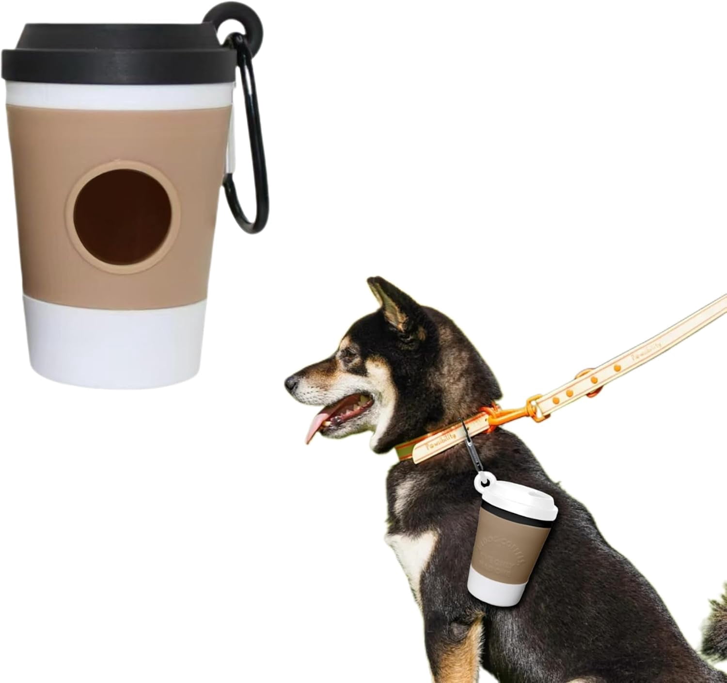 Dog Bag Holder with Clip, Shaped Waste Dispenser for Leash and Travel