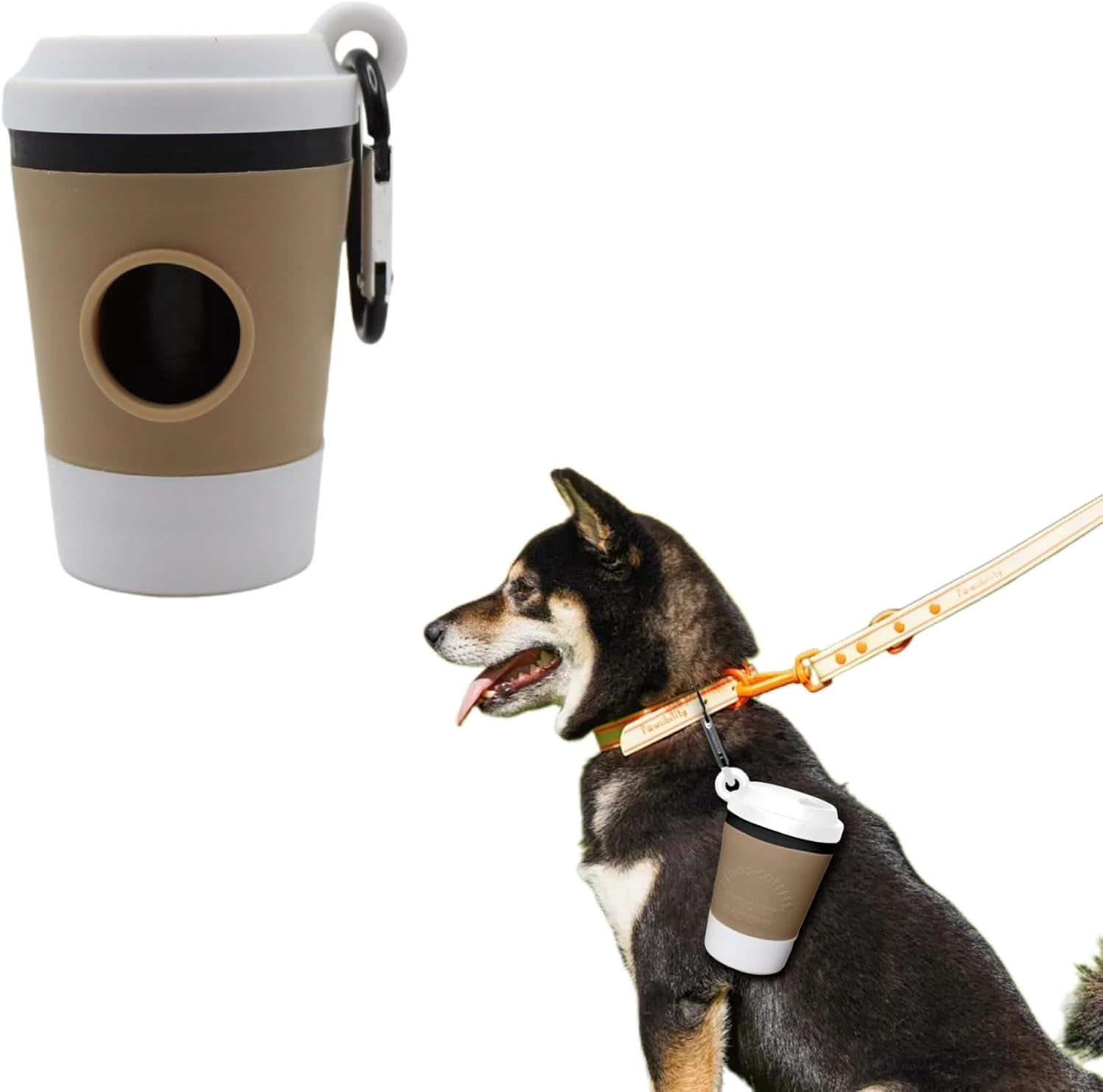 Dog Bag Holder with Clip, Shaped Waste Dispenser for Leash and Travel
