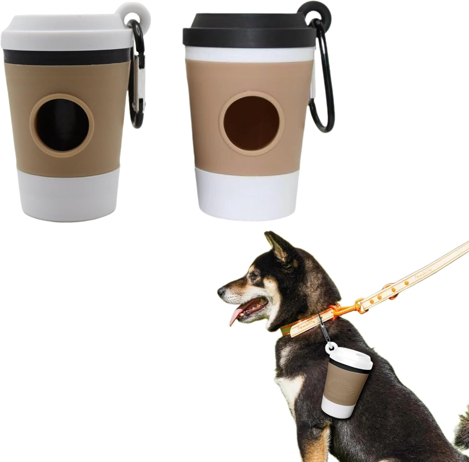 Dog Bag Holder with Clip, Shaped Waste Dispenser for Leash and Travel