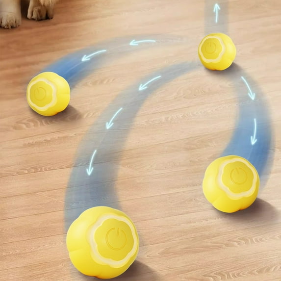 Dog Ball, Moving Dog Ball, Shaky Ball Toy For Dogs, Interactive Bouncing Ball For Dog Automatic Moving Dog Toy Ball, Automatic Rolling Ball Toys, for/Small/Medium/Large Dogs(Yellow)