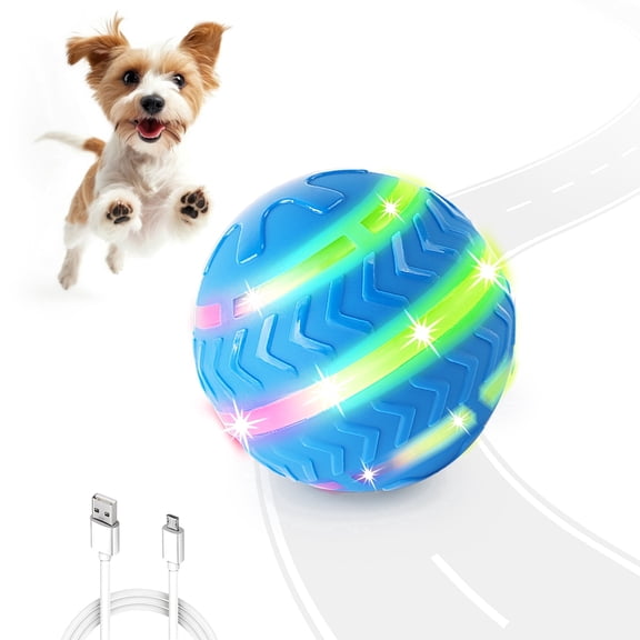 All for Paws Interactive Moving Ball Toy for Dogs, Motion Activated LED Bouncing Dog Ball Toy, USB Rechargeable