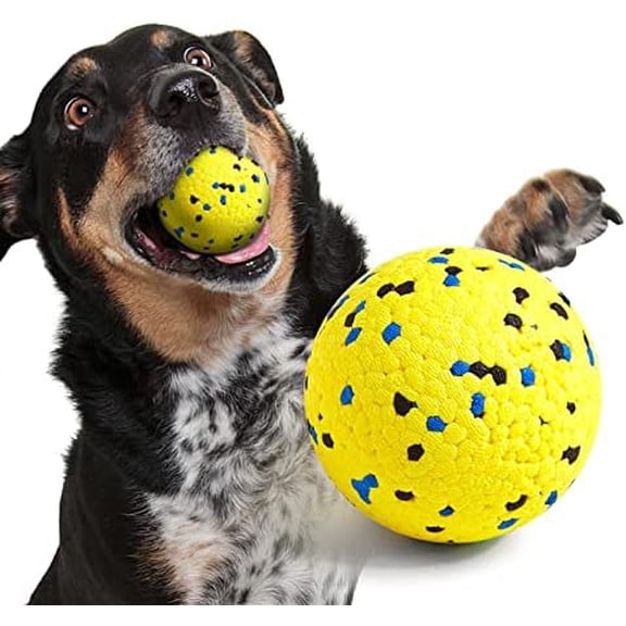 Dog Balls Tennis Ball Dog Toys for Aggressive Chewers, Floating Water Toy, Teething & Fetch Toy for Large Medium Small Dogs and Puppies (1 Ball)
