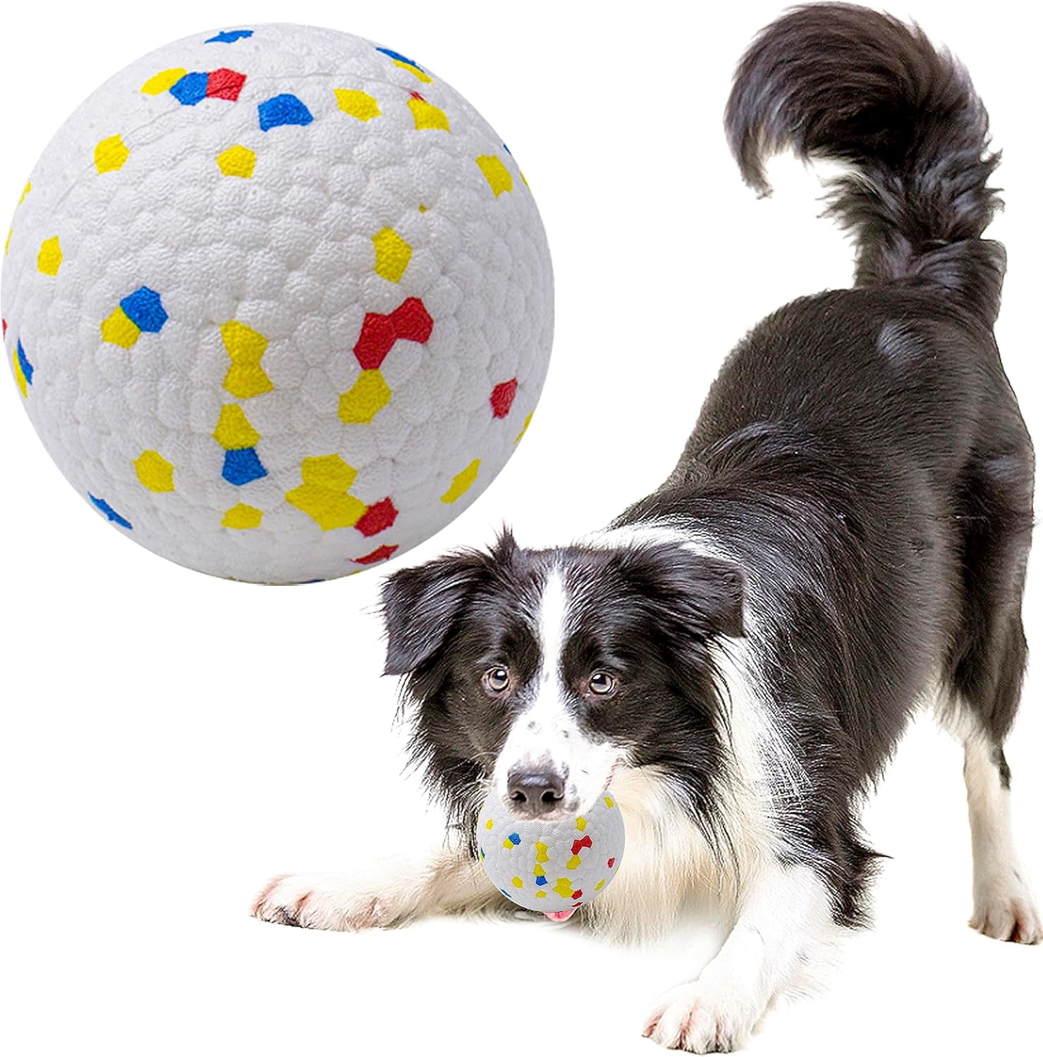 Dog Balls Toys for Aggressive Chewers, Indestructible Durable Bouncy Floating Balls for Dogs to Fetch, Durable Solid Rubber Ball for Training Dog Toy Ball-Red (Pack of 1),Small