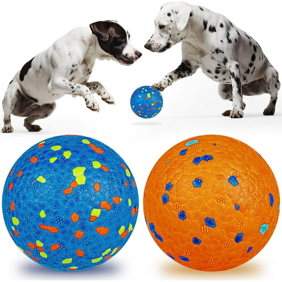 Dog Balls Toys Tennis Ball Dog Chew Toys for Aggressive Chewers 2.91'' Indestructible Durable High Elasticity Interactive Dog Balls for Large Medium Small Puppy Training Catch & Fetch Water-Floating