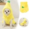 thumbnail image 1 of Dog Banana Winter Coat ,Soft Fleece Hooded Jacket For Small Dogs Under 35 Lbs, Funny Halloween Cosplay Costume & Warm Indoor Outdoor Pet Clothes New, 1 of 6