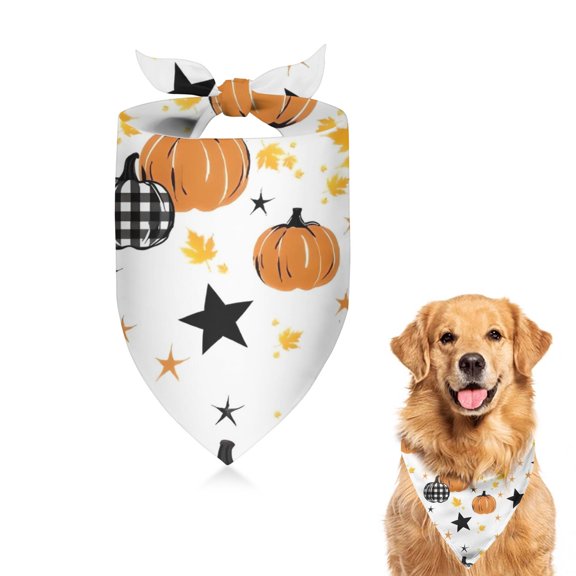 Dog Bandana 1 Pack,Autumn Halloween Pumpkins Pattern Bandanas for Dogs,Cat Bandana,Small/ Large Dog Bandana 2 Size,Dog Bandanas Girl Boy