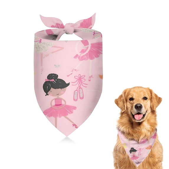 Dog Bandana 1 Pack,Ballet Princess Pattern Bandanas for Dogs,Cat Bandana,Small/ Large Dog Bandana 2 Size,Dog Bandanas