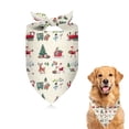 thumbnail image 1 of Dog Bandana 1 Pack,Beige Christmas Santa and Train Pattern Bandanas for Dogs,Cat Bandana,Small/ Large Dog Bandana 2 Size,Dog Bandanas Girl Boy, 1 of 5