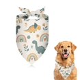 thumbnail image 1 of Dog Bandana 1 Pack,Beige Dinosaurs Rainbows Flowers Pattern Bandanas for Dogs,Cat Bandana,Small/ Large Dog Bandana 2 Size,Dog Bandanas, 1 of 6