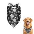 thumbnail image 1 of Dog Bandana 1 Pack,Black Christmas Snowflake Pattern Bandanas for Dogs,Cat Bandana,Small/ Large Dog Bandana 2 Size,Dog Bandanas Girl Boy, 1 of 6