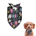 thumbnail image 1 of Dog Bandana 1 Pack,Black Daisy Flower Colorful Blooms Pattern Bandanas for Dogs,Cat Bandana,Small/ Large Dog Bandana 2 Size,Dog Bandanas Girl Boy, 1 of 6