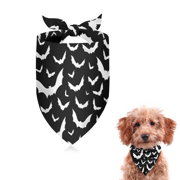 Dog Bandana 1 Pack,Black Halloween Bat Silhouettes Bandanas for Dogs,Cat Bandana,Small/ Large Dog Bandana 2 Size,Dog Bandanas Girl Boy