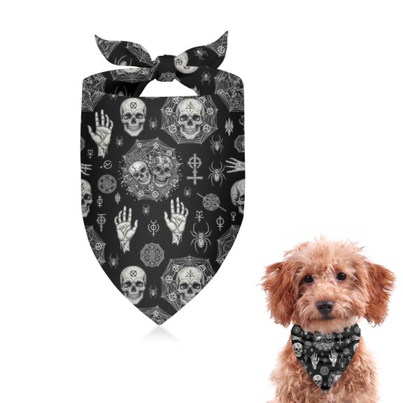 Dog Bandana 1 Pack,Black Occult Symbol Pattern Bandanas for Dogs,Cat Bandana,Small/ Large Dog Bandana 2 Size,Dog Bandanas Girl Boy