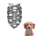 thumbnail image 1 of Dog Bandana 1 Pack,Black White Skull Stack Pattern Bandanas for Dogs,Cat Bandana,Small/ Large Dog Bandana 2 Size,Dog Bandanas Girl Boy, 1 of 5