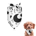 thumbnail image 1 of Dog Bandana 1 Pack,Black and White Halloween Doodle Pattern Bandanas for Dogs,Cat Bandana,Small/ Large Dog Bandana 2 Size,Dog Bandanas Girl Boy, 1 of 5