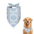 thumbnail image 1 of Dog Bandana 1 Pack,Blue Ethnic Mandala Pattern Bandanas for Dogs,Cat Bandana,Small/ Large Dog Bandana 2 Size,Dog Bandanas Girl Boy, 1 of 5