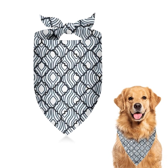 Dog Bandana 1 Pack,Blue and White Intricate Pattern Bandanas for Dogs,Cat Bandana,Small/ Large Dog Bandana 2 Size,Dog Bandanas