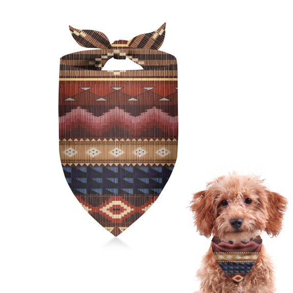 Dog Bandana 1 Pack,Boho Multicolor Geometric Ethnic Pattern Bandanas for Dogs,Cat Bandana,Small/ Large Dog Bandana 2 Size,Dog Bandanas