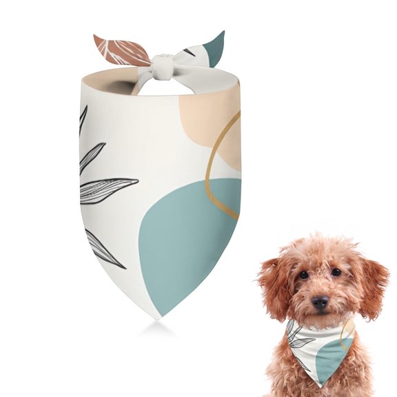 Dog Bandana 1 Pack,Brown Boho Abstract and Plant Pattern Bandanas for Dogs,Cat Bandana,Small/ Large Dog Bandana 2 Size,Dog Bandanas Girl Boy