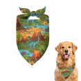 thumbnail image 1 of Dog Bandana 1 Pack,Colorful Dinosaurs River Volcanoes Pattern Bandanas for Dogs,Cat Bandana,Small/ Large Dog Bandana 2 Size,Dog Bandanas, 1 of 6