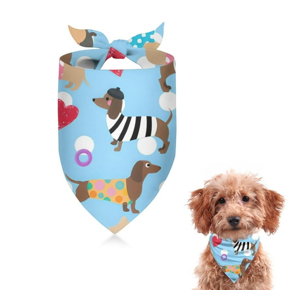 Dog Bandana 1 Pack,Colorful Funny Dachshund Bandanas for Dogs,Cat Bandana,Small/ Large Dog Bandana 2 Size,Dog Bandanas