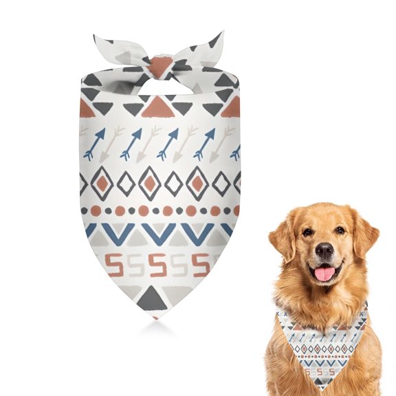 Dog Bandana 1 Pack,Colorful Geometric Triangle Arrow Pattern Bandanas for Dogs,Cat Bandana,Small/ Large Dog Bandana 2 Size,Dog Bandanas Girl Boy